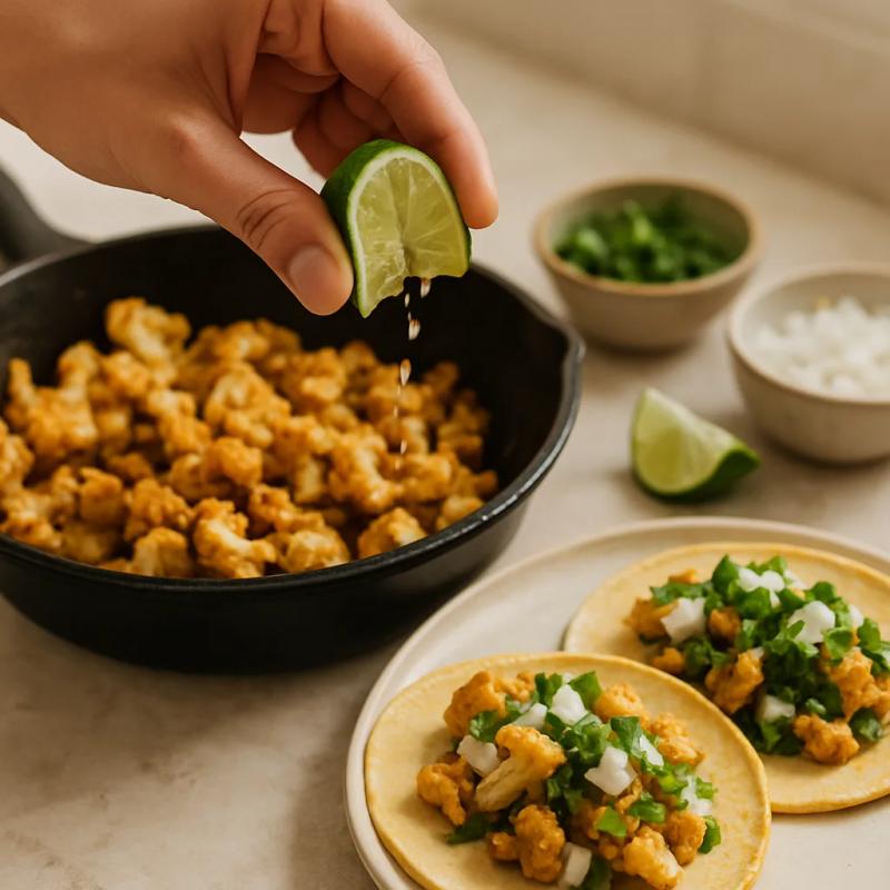 Paso 6 de Carnitas de Coliflor