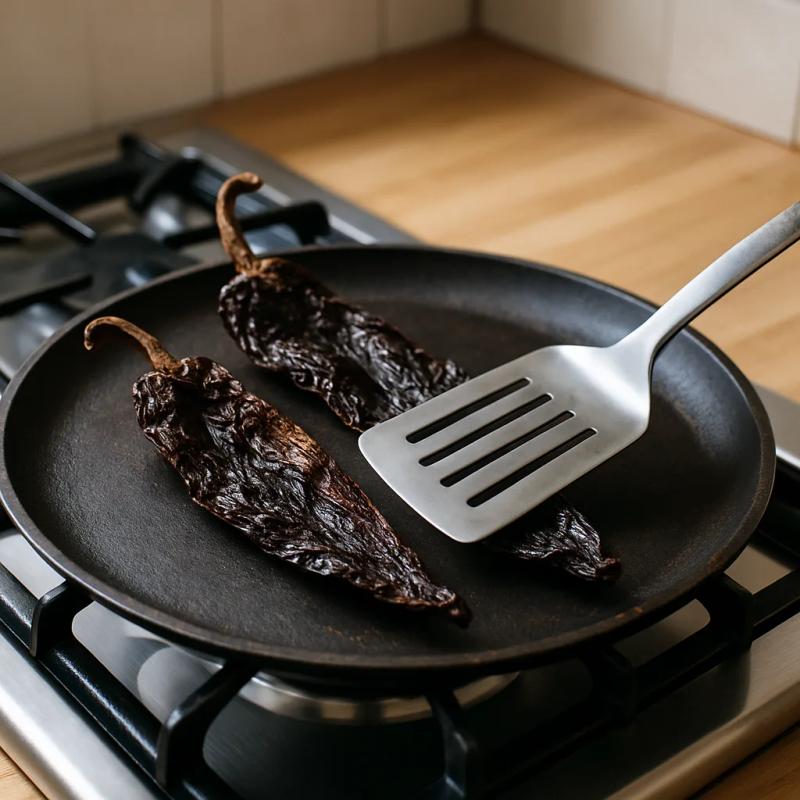 Paso 1 de Nopales en Chile Pasilla