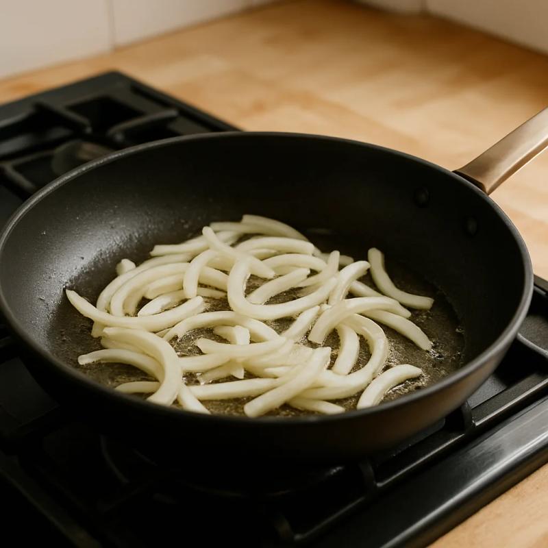 Paso 3 de Nopales en Chile Pasilla