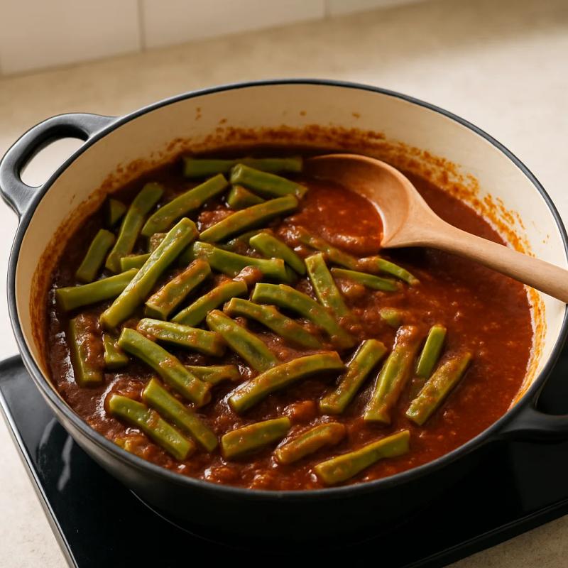 Paso 4 de Nopales en Chile Pasilla