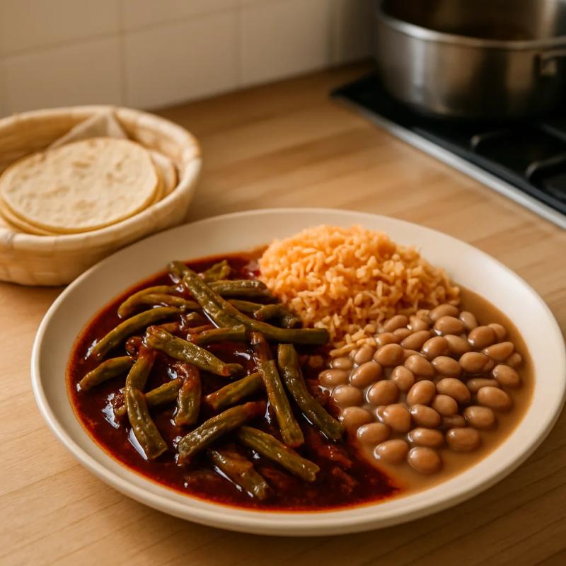 Paso 5 de Nopales en Chile Pasilla