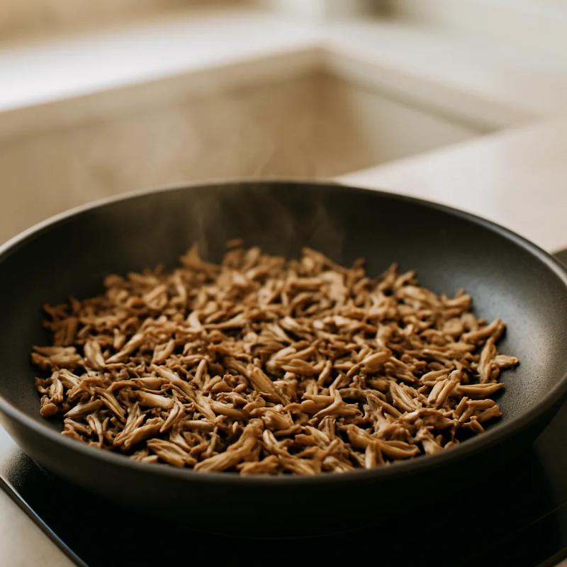 Paso 2 de Machaca Vegana de Setas