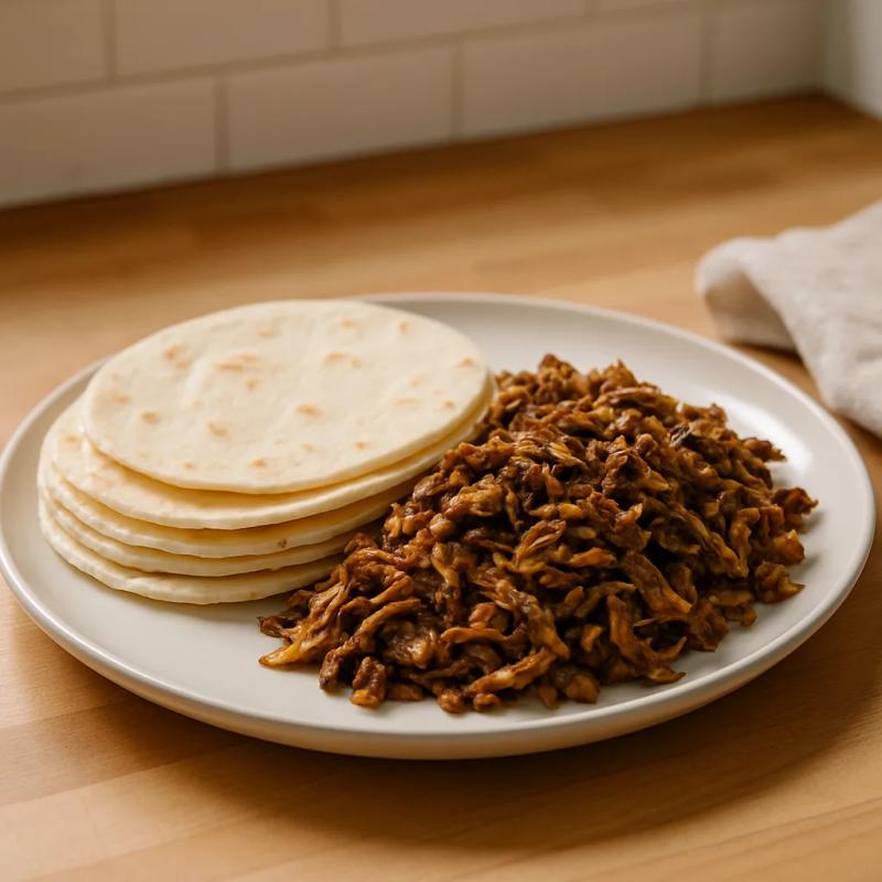 Paso 6 de Machaca Vegana de Setas