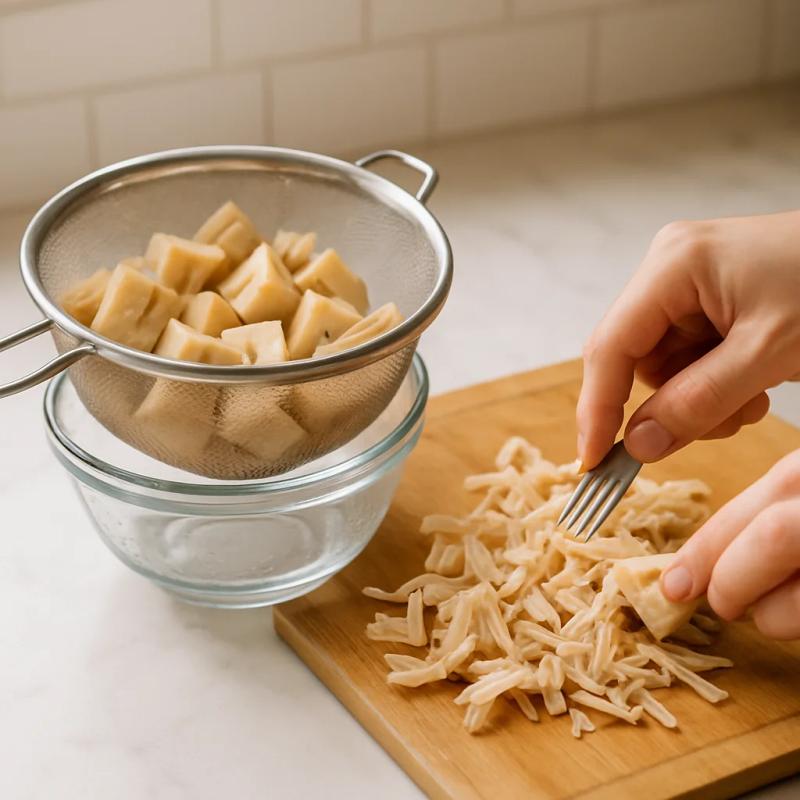 Paso 1 de Tostadas de Tinga de Jackfruit
