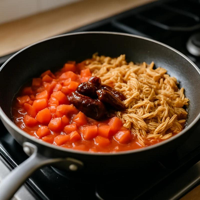 Paso 3 de Tostadas de Tinga de Jackfruit