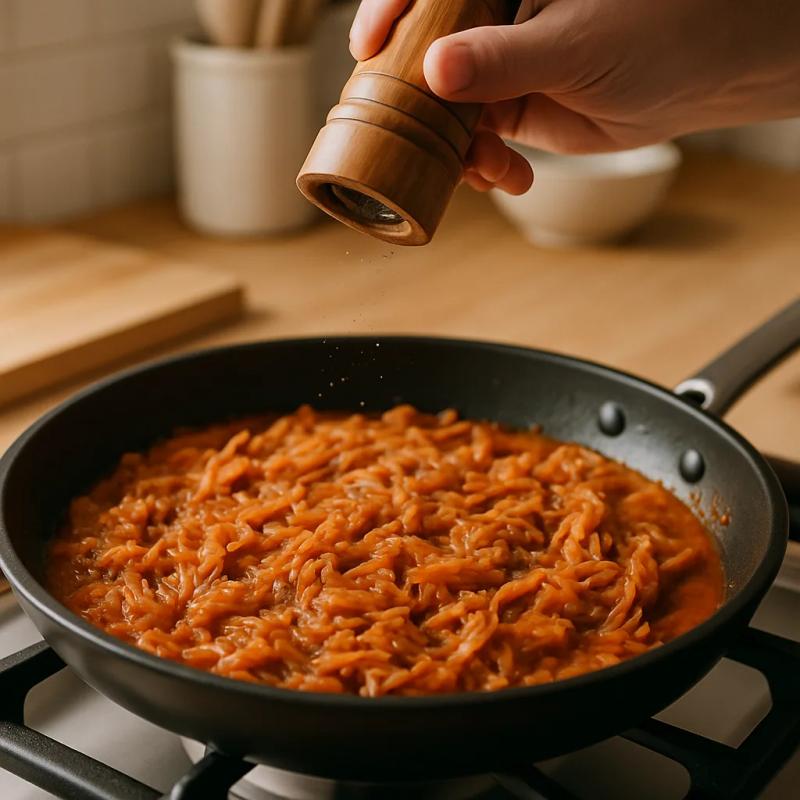 Paso 5 de Tostadas de Tinga de Jackfruit