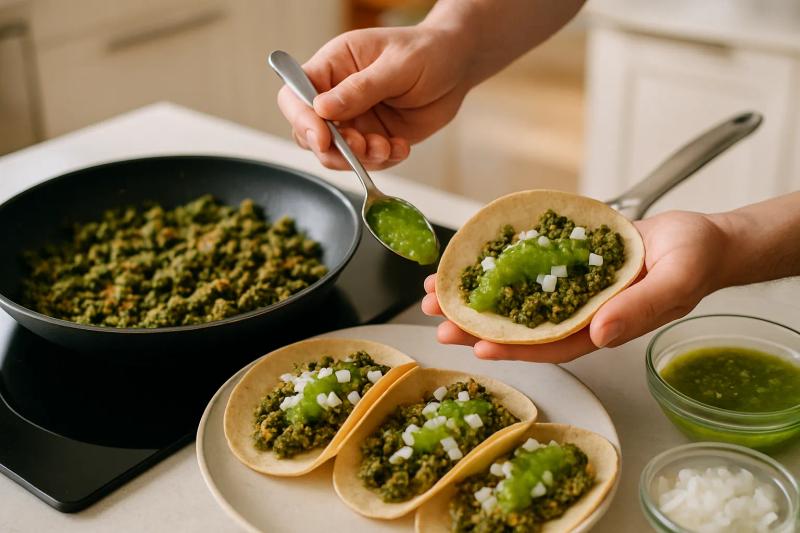 Paso 7 de Chorizo Verde de Toluca