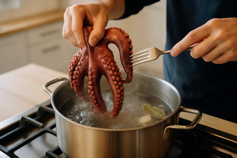 Paso 1 de Ceviche de Pulpo