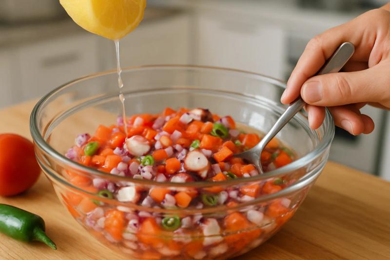 Paso 3 de Ceviche de Pulpo