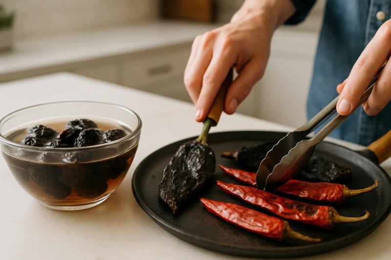 Paso 2 de Pato en Mole de Ciruela