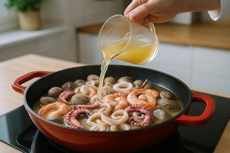 Paso 5 de Cazuela de Mariscos