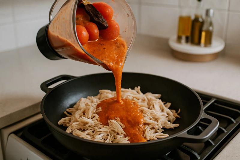 Paso 4 de Pollo Mechado