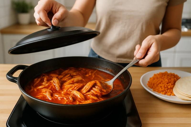 Paso 6 de Pollo Mechado