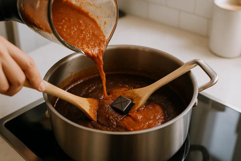 Paso 5 de Pavo en Mole Negro