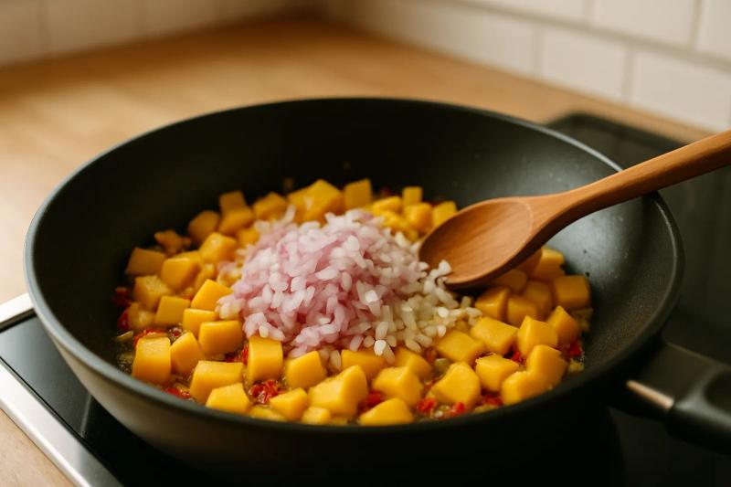 Paso 3 de Arroz con Mango y Chile