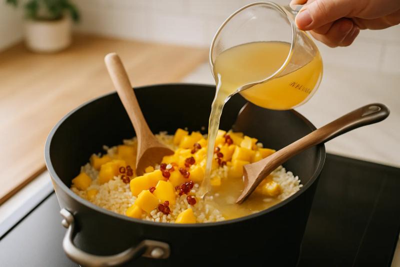 Paso 4 de Arroz con Mango y Chile