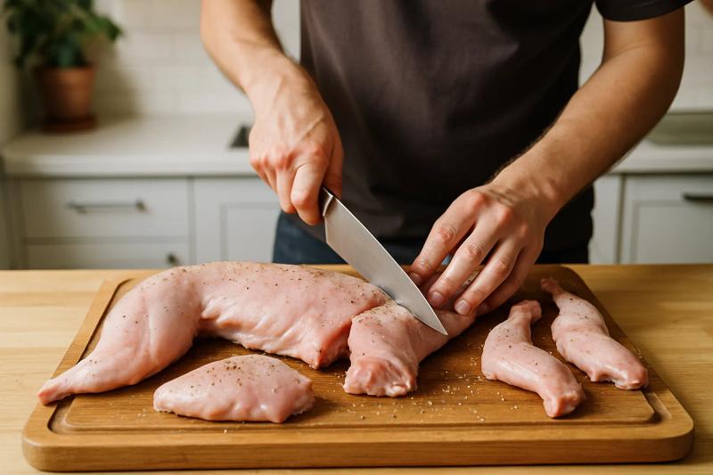 Paso 1 de Conejo en Salsa de Chile Morita