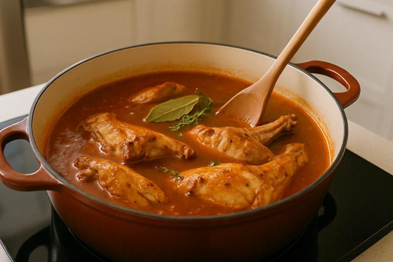 Paso 5 de Conejo en Salsa de Chile Morita