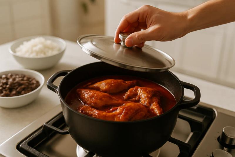 Paso 6 de Conejo en Salsa de Chile Morita