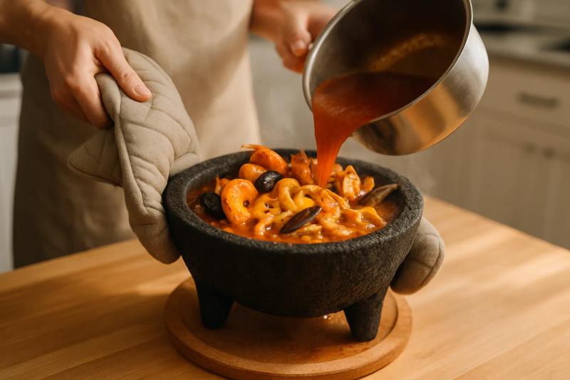 Paso 5 de Molcajete de Mariscos