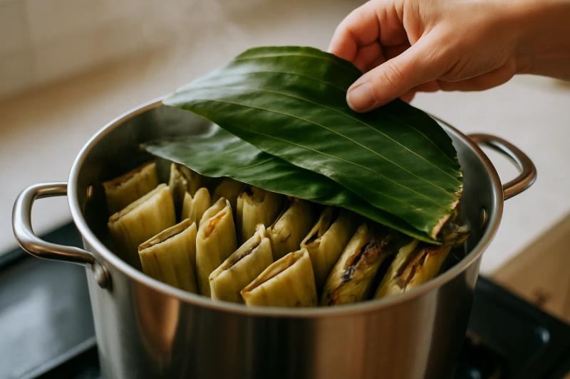 Paso 6 de Tamales de Frijol con Hoja Santa