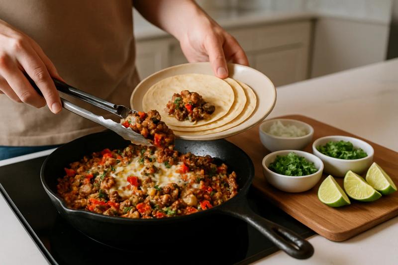 Paso 5 de Tacos de Alambre con Queso