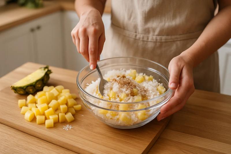 Paso 2 de Tamales de Piña con Coco