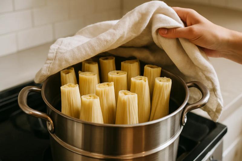 Paso 5 de Tamales de Piña con Coco