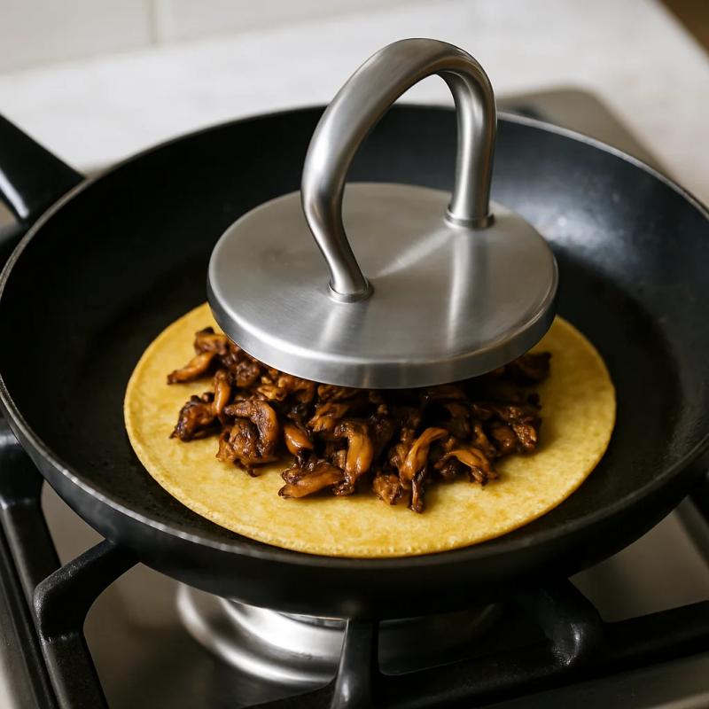 Paso 3 de Tacos de Chicharrón Prensado de Setas