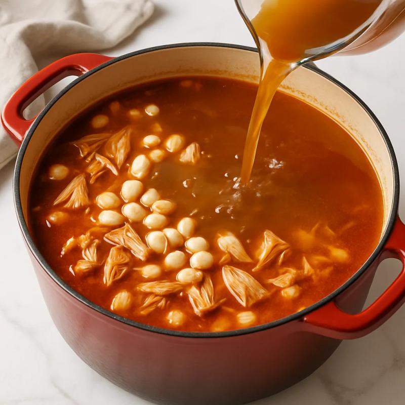 Paso 5 de Pozole Rojo de Jackfruit