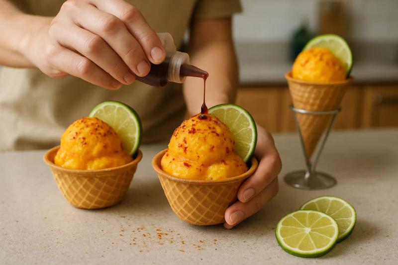 Paso 5 de Helado de Mango con Chile