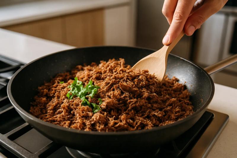 Paso 3 de Tacos de Machaca Norteños