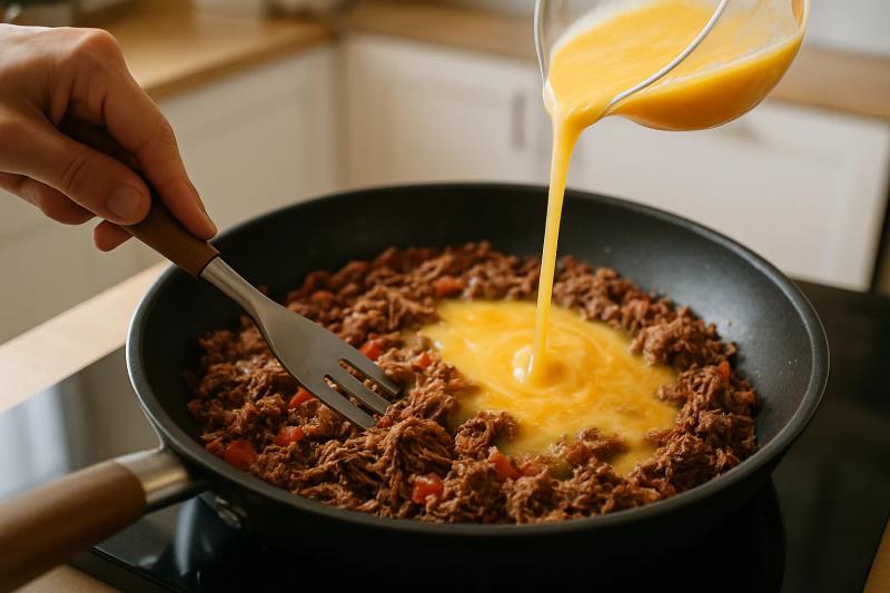 Paso 4 de Tacos de Machaca Norteños