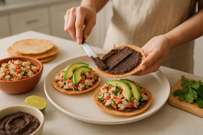 Paso 5 de Tostadas de Jaiba Veracruzanas