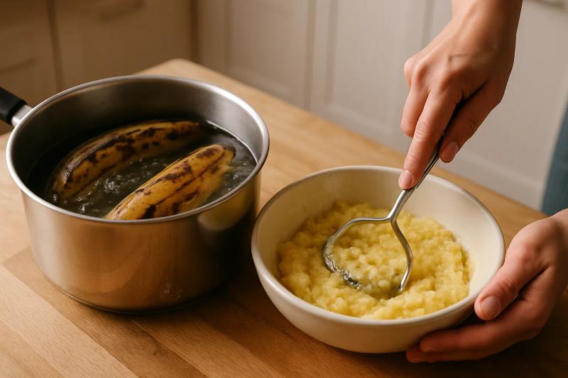 Paso 1 de Molotes de Plátano