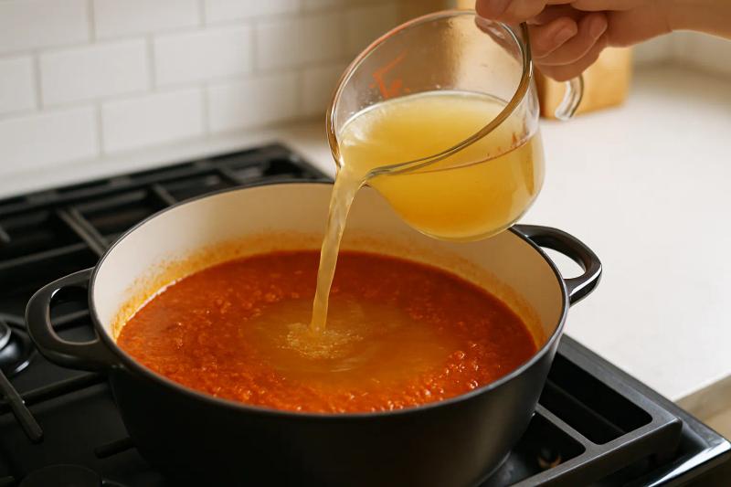 Paso 4 de Sopa de Pan con Chile