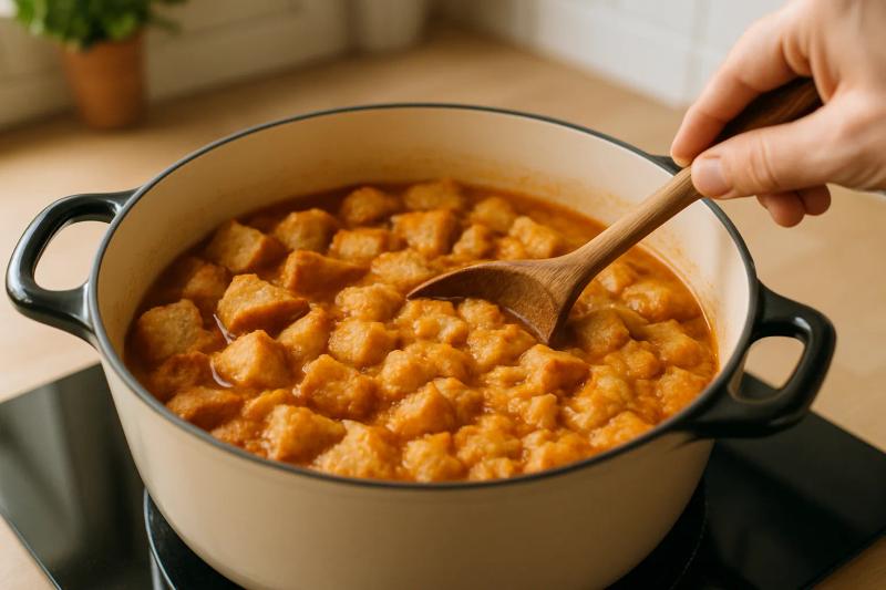 Paso 5 de Sopa de Pan con Chile