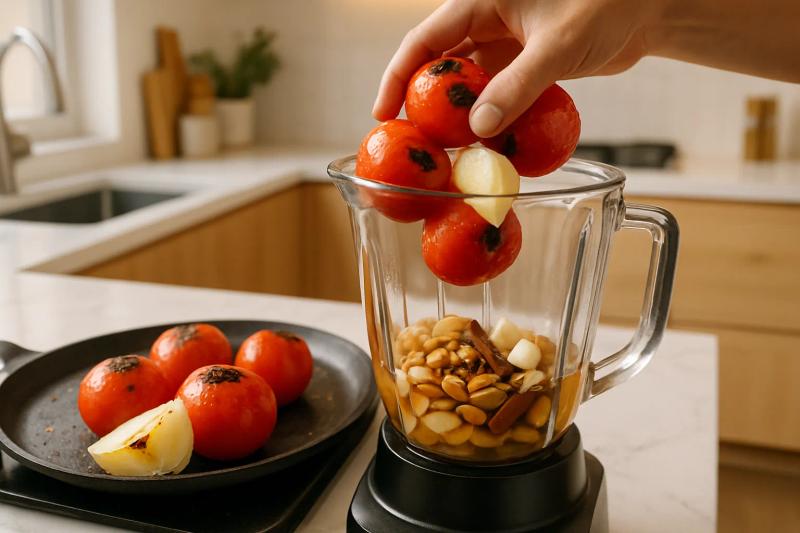 Paso 3 de Pollo Almendrado Poblano