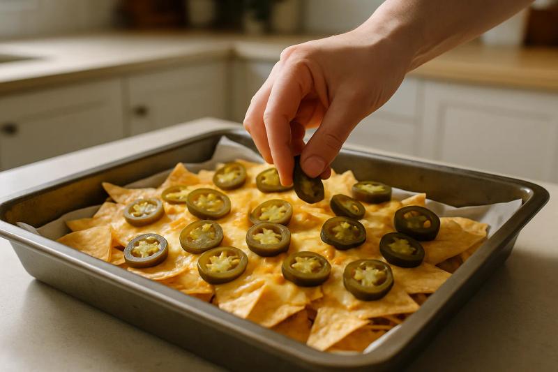 Paso 4 de Nachos con Queso y Jalapeños