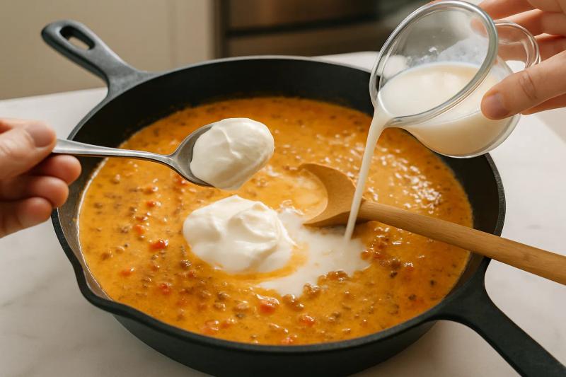 Paso 4 de Chili con Queso Dip
