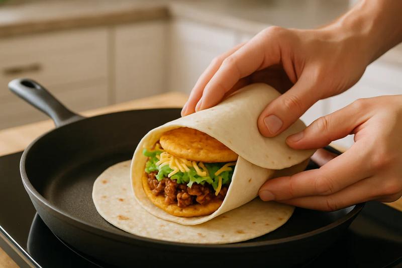 Paso 6 de Gordita Crunch Casera