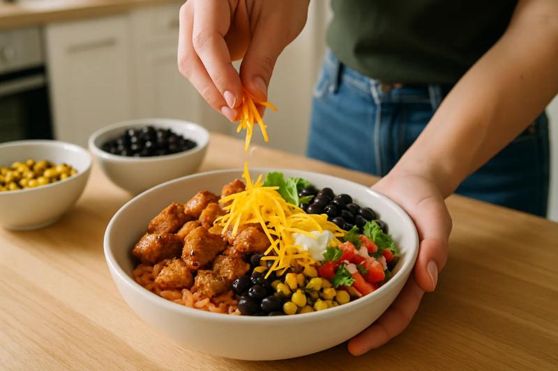 Paso 7 de Bowl de Arroz con Pollo a la Mexicana