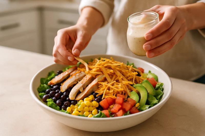 Paso 6 de Ensalada Mexicana con Tortilla Crujiente