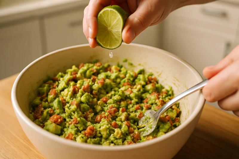 Paso 5 de Guacamole con Tocino