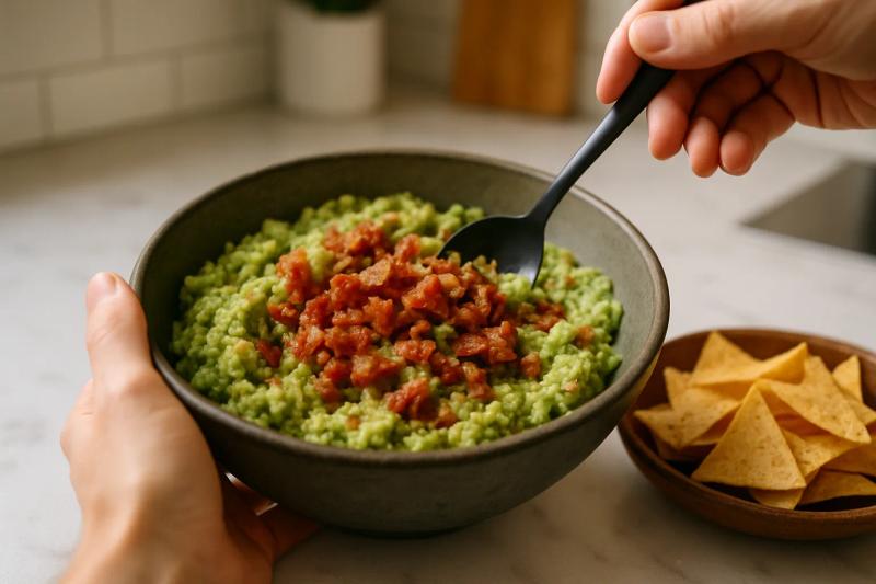 Paso 6 de Guacamole con Tocino