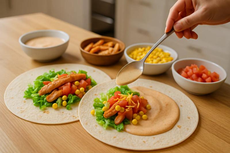 Paso 5 de Wrap de Pollo al Chipotle