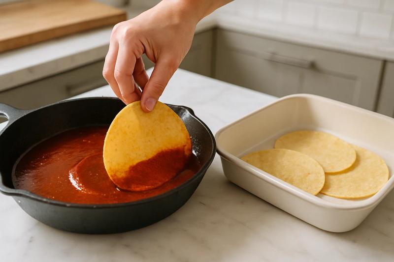 Paso 4 de Cazuela de Enchiladas