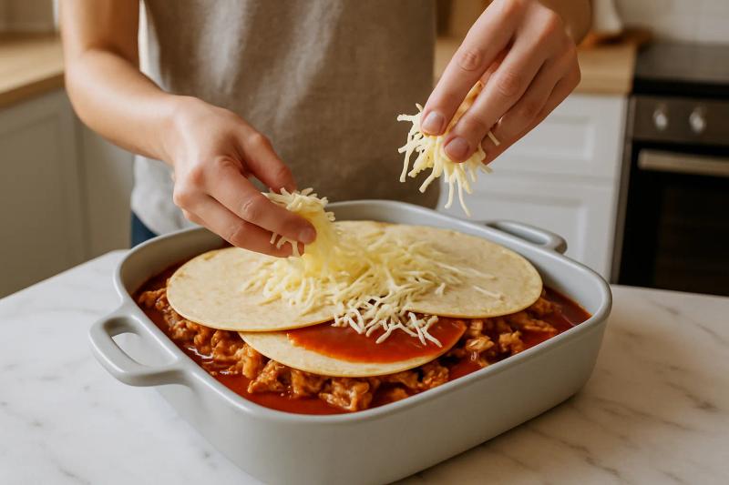 Paso 5 de Cazuela de Enchiladas