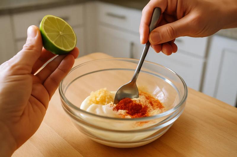 Paso 3 de Ensalada de Elote Callejero