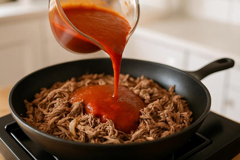 Paso 6 de Tinga de Res